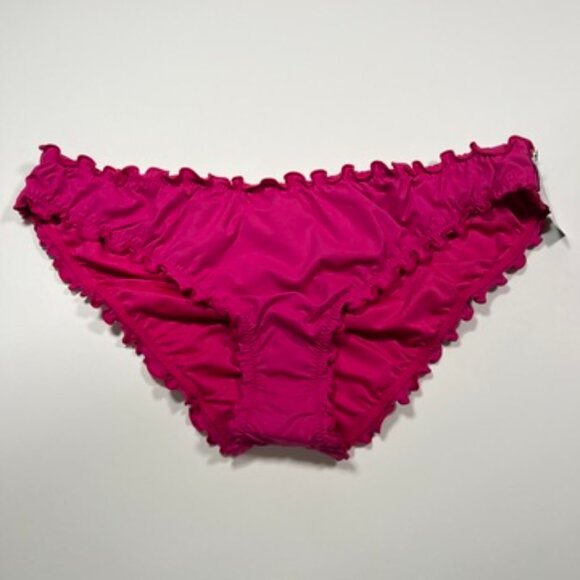 Victoria Secret XL Bikini Bottom Ruffle Cheeky Ruched Back Berry Blush - Picture 5 of 6